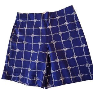 Chicos Perfect Stretch Womens Blue Nautical Rope Print Shorts Size XS